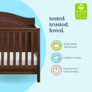 Davinci Charlie 4-In-1 Convertible Crib In Espresso, Greenguard Gold Certified