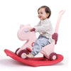 LLparty 4 in 1 Rocking Horse for Toddlers 1-3 Years Old, Baby Rocking Toy Fun Birthday Gift for 1+ Girls, Ride on Toy with Detac