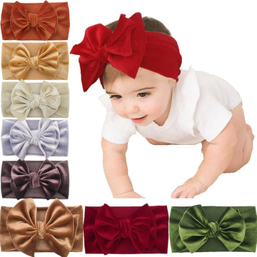 Yeeman 8Pcs Elastic Christmas Velvet Headband For Baby Girls,Toddler Girls Bows Turban Head Wrap Hair Bands Photography Props Ha