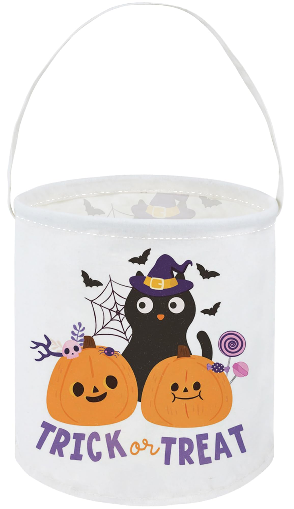 Sanjiaofen Halloween Buckets,Trick or Treat Bucket, Small Gift Bucket with Handles for Kids Decor.Candy Basket, Halloweens Party