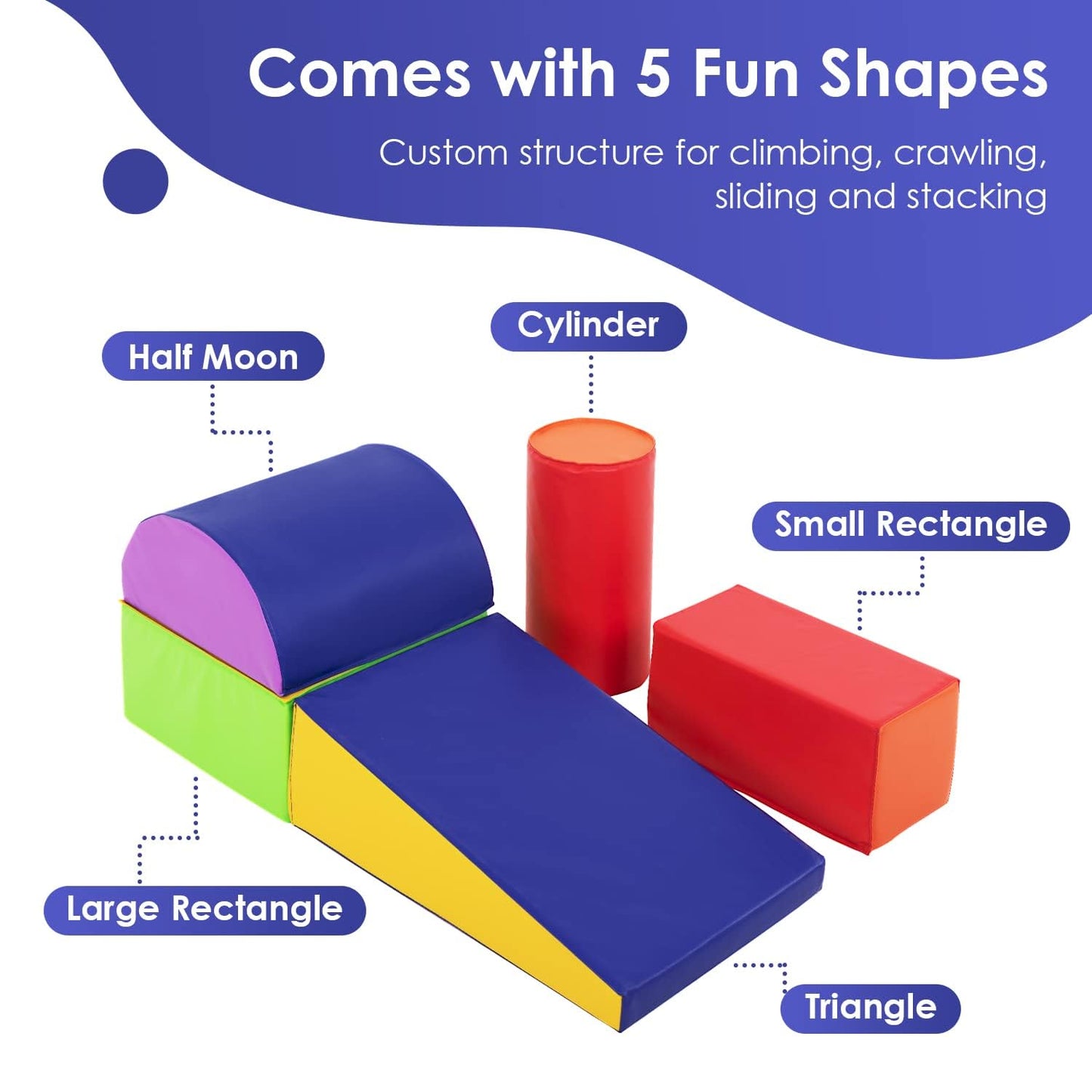 Paylesshere 5-Piece Set Climbing Toys Couch Kids Foam Blocks Baby Climbing Toys Soft And Safe Toddler Climbing Toys For Climbing