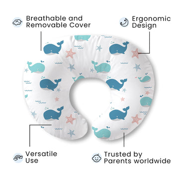 Plushii Nursing Pillow For Breastfeeding, Breathable Breast Feeding Pillow And Positioner With Removable Cover For More Support,