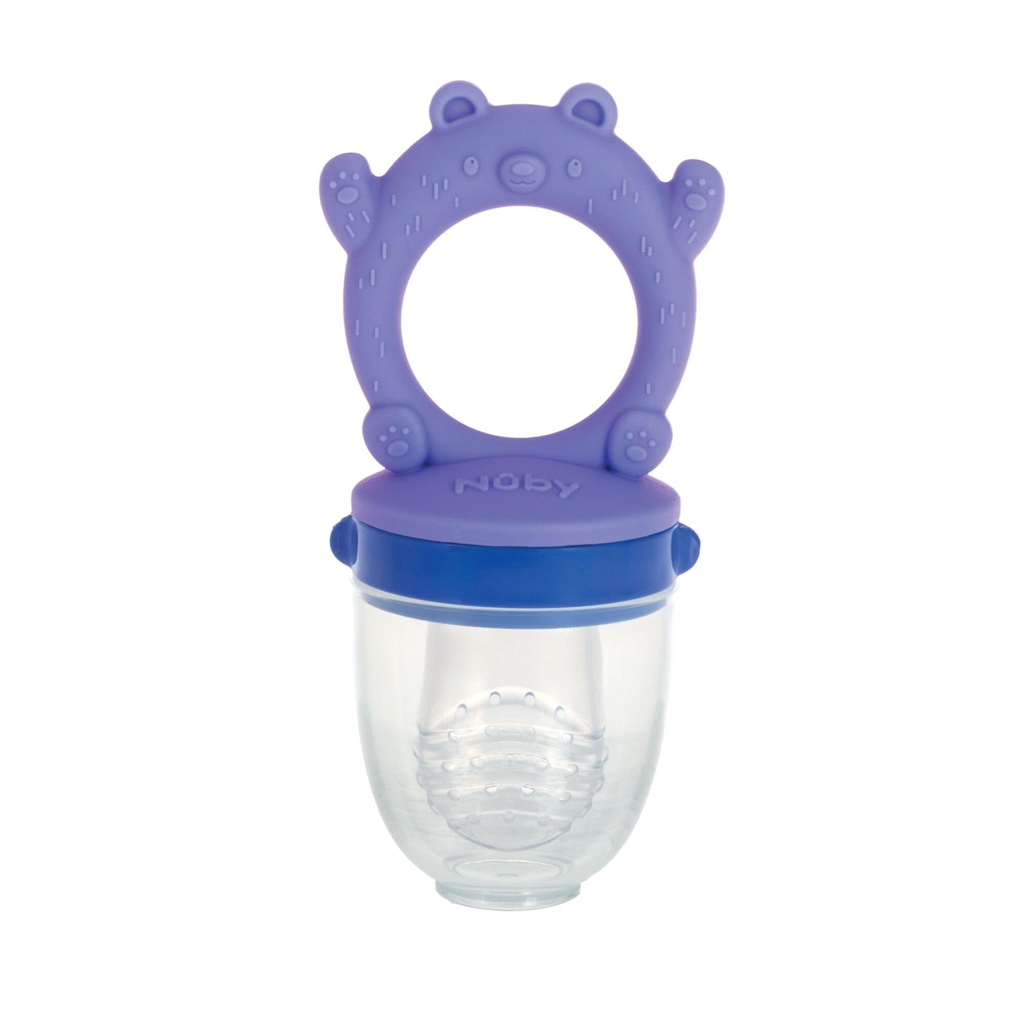 Nuby Silicone Nibbler Feeder for Kids - Soft Baby Feeding and Teething Toy - 10+ Months - Blue Bear