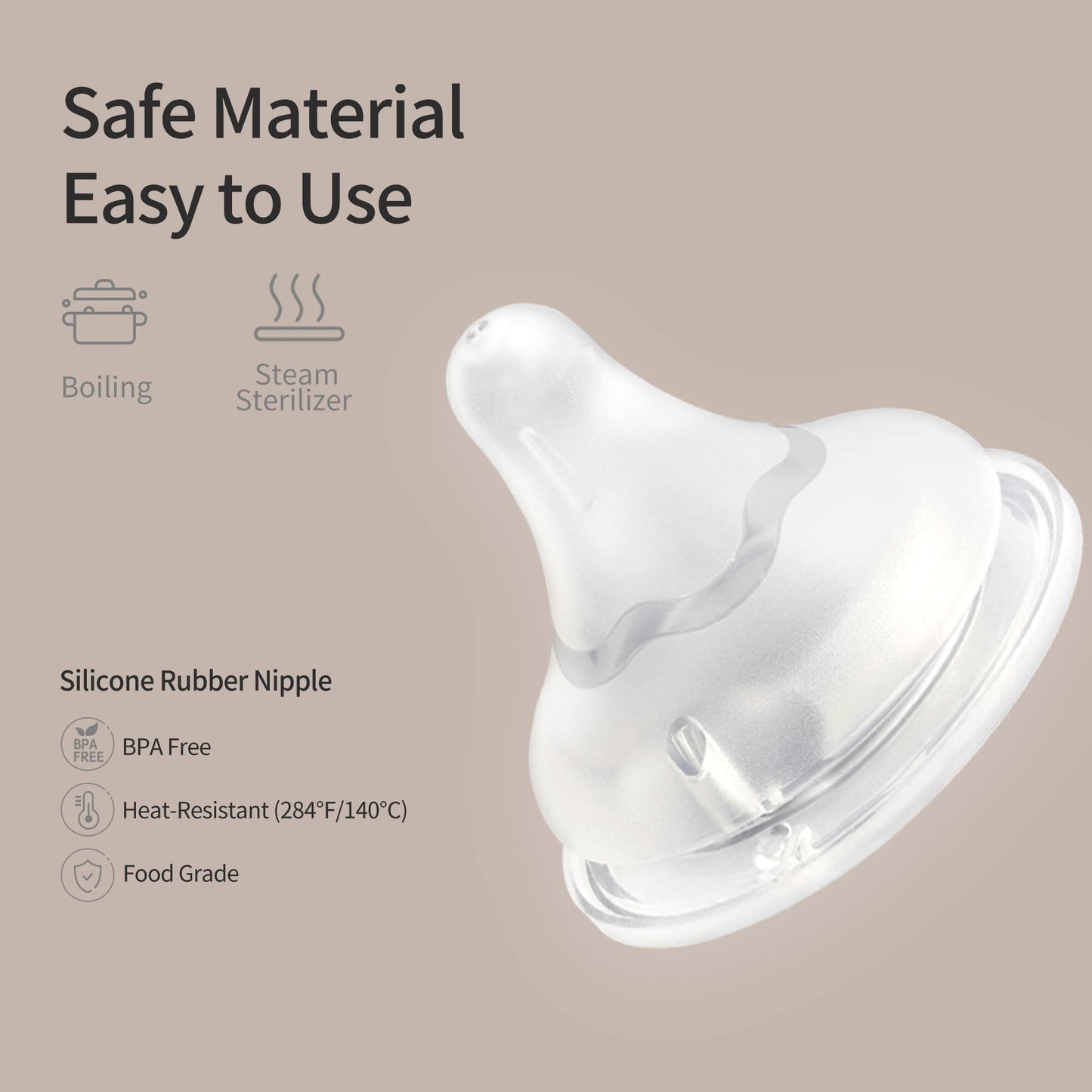 Pigeon Silicone Nipple (M) With Latch-On Line, Natural Feel, 3+ Months, 4 Counts