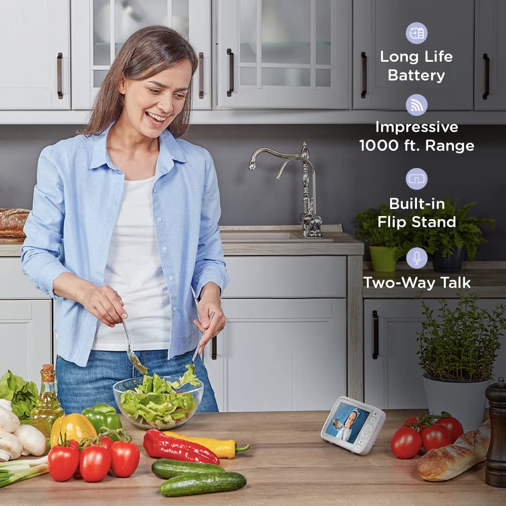 Hubble Connected Nursery Pal Glow+ Smart Baby Monitor With 5' Parent Unit And Wi-Fi Viewing Via Free App - 7-Color Night Light,