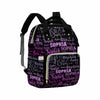 Artsadd Custom Monogram Baby Backpack Gifts For Mom, Personalized Gradient Purple And Black Diaper Bag With Stroller Straps Larg