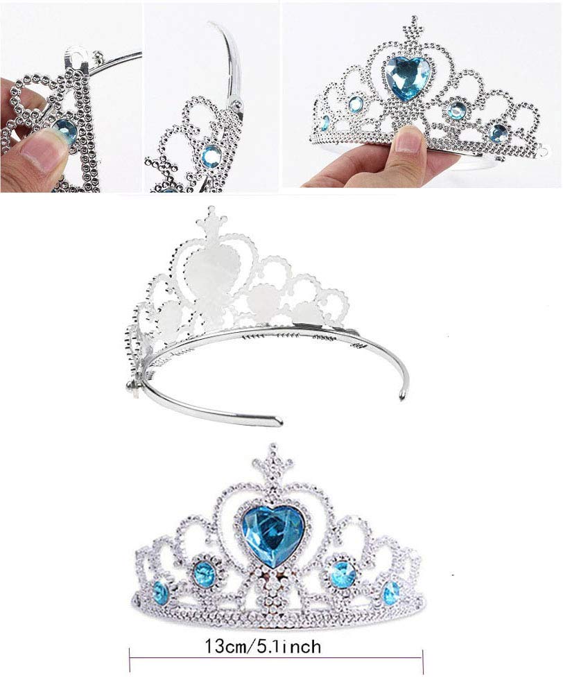 10Pcs Girls Princess Dress Up Accessories Tutu Skirt Princess Tiara Crown Set Princess Party Decorations Gifts Party Favors Cost