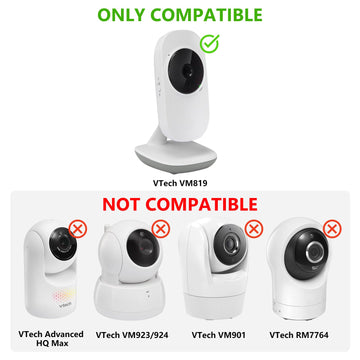 Flexible Baby Monitor Mount Compatible With Vtech Vm819, No Drilling Baby Camera Mount For Crib Without Wall Damage (White)