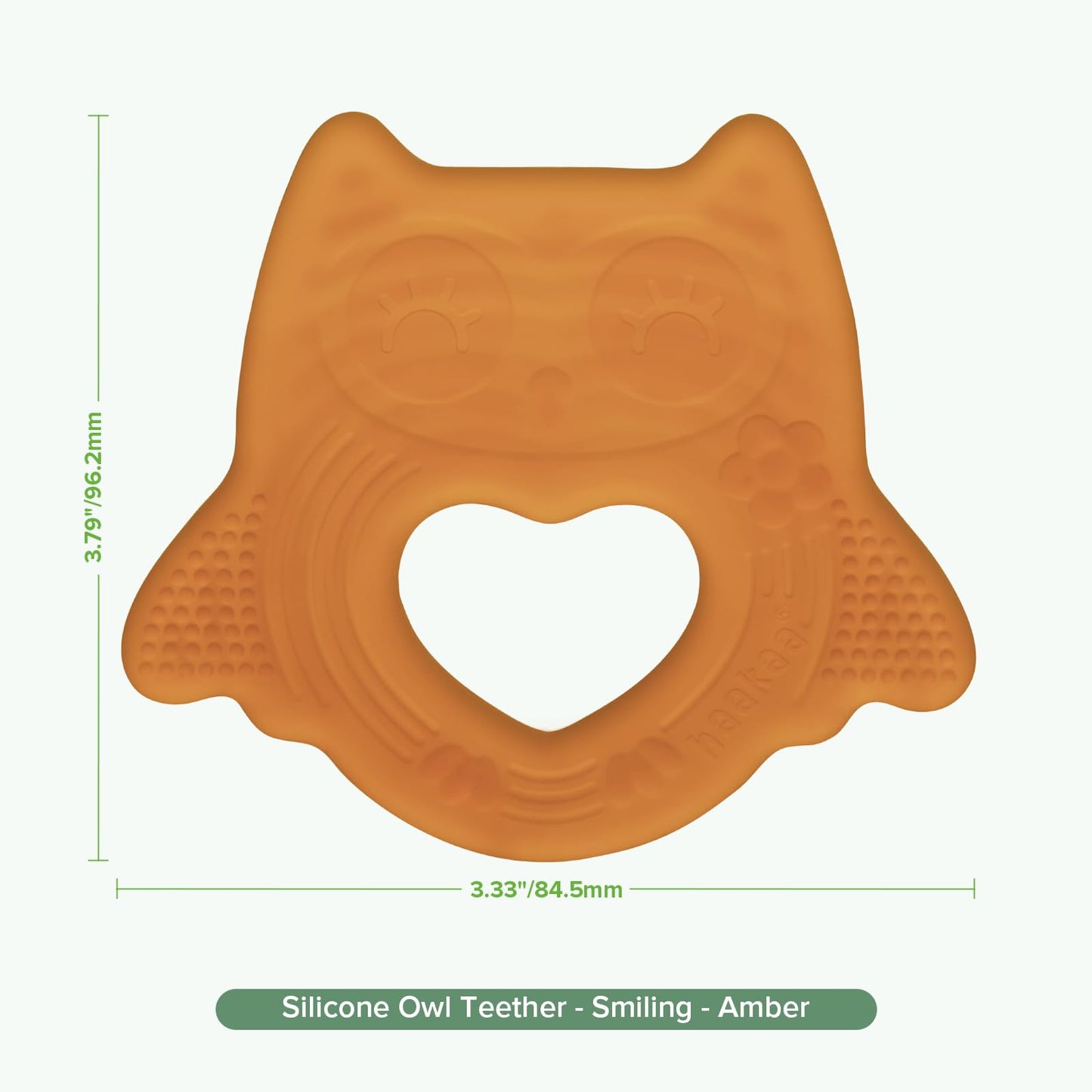 haakaa Silicone Owl Teether,Food-Grade Smiling Teething Toy for Infants, Soft Chew Toys for Babies, BPA Free, Toy for 3 Months+