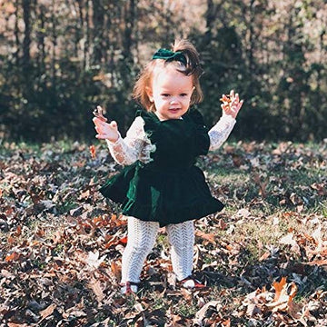 Karuedoo Baby Girls Velvet Suspender Skirt Infant Toddler Ruffled Casual Strap Sundress Summer Outfit Clothes (12-24M, Green 2(V