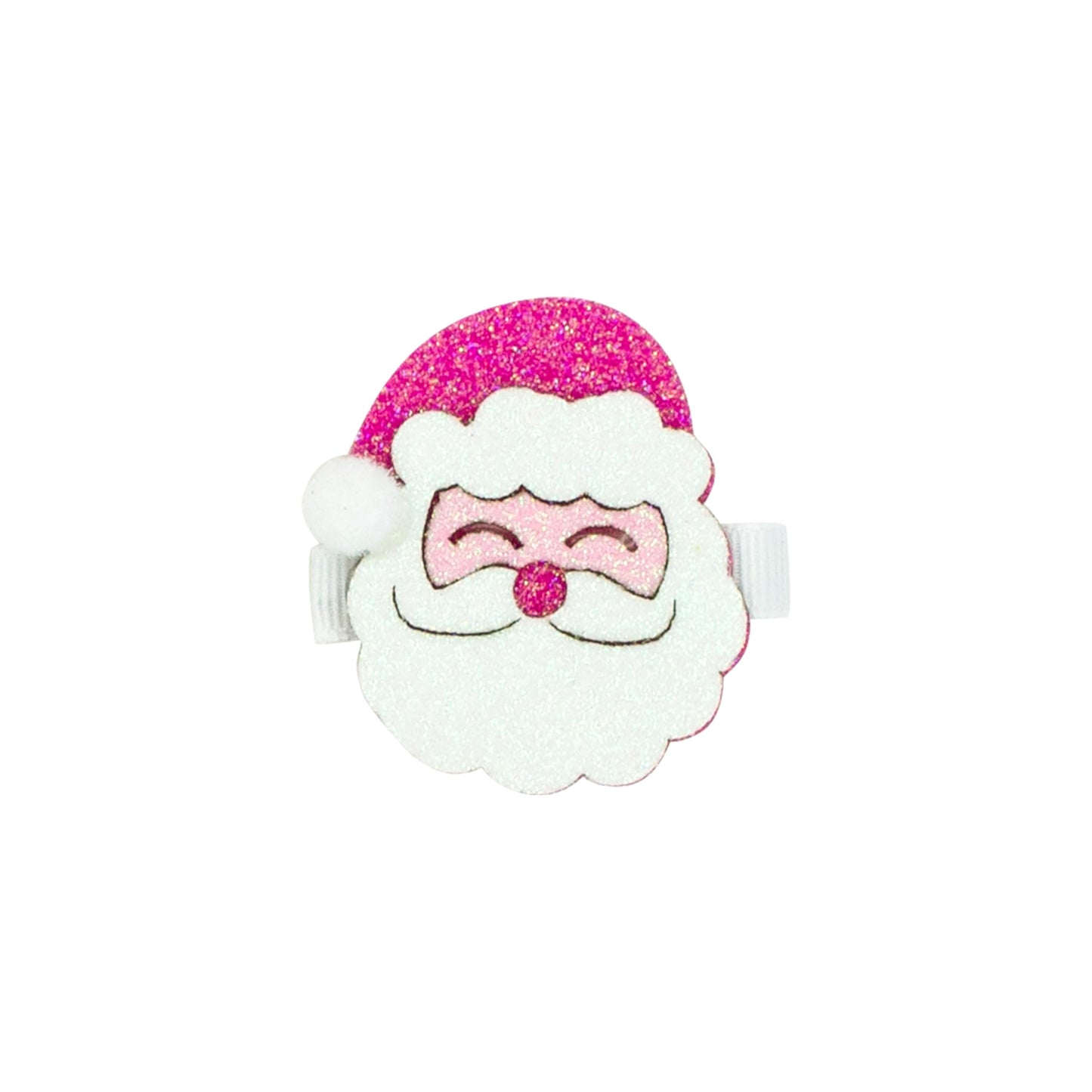 Wee Ones Girls Toddler Glitter Foam Santa Hair Clip, One Size, Santa