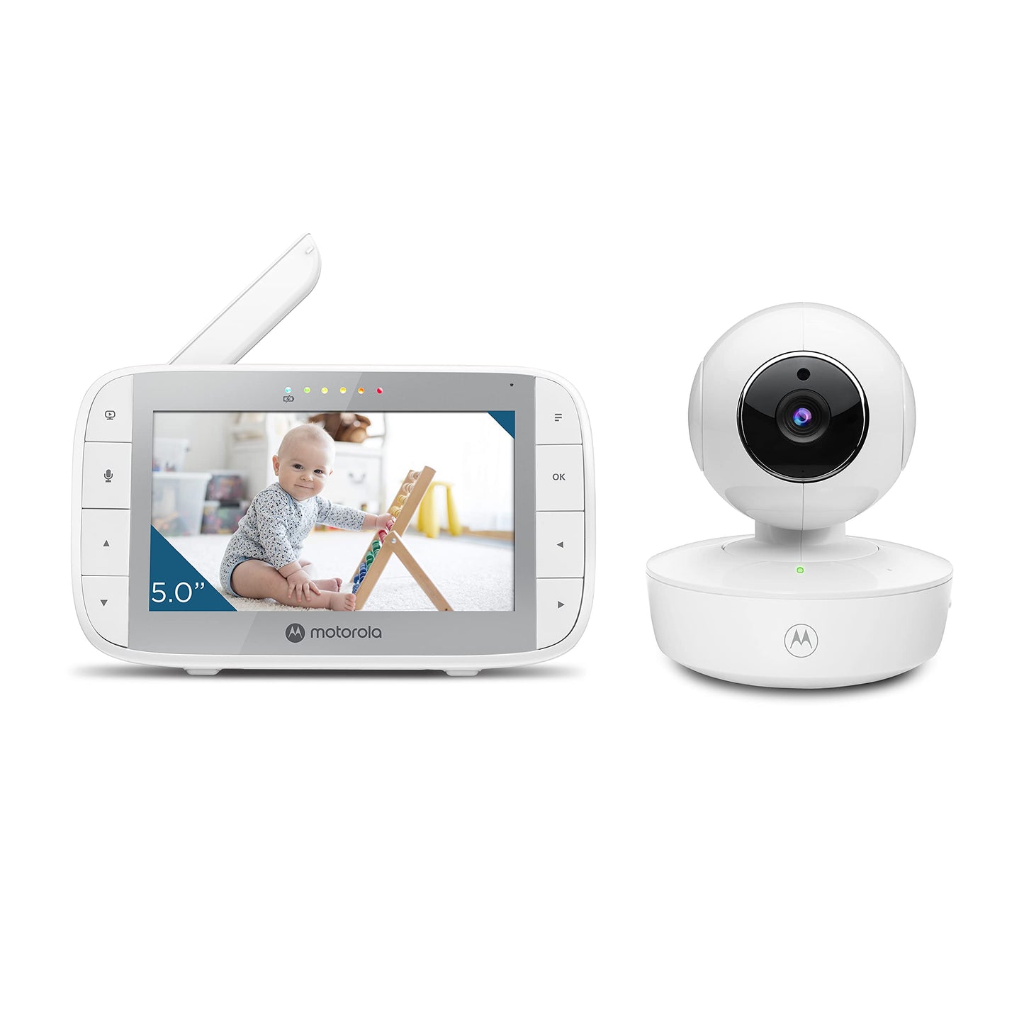 Motorola Baby Monitor Vm36Xl - Indoor Video With Camera, 480X272P, 1000Ft Range, 2.4 Ghz Wireless 5' Screen, 2-Way Audio, Remot