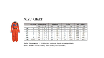 Relibeauty Boys Girls Kids Children Astronaut Role Play Costume, Orange, 7/130