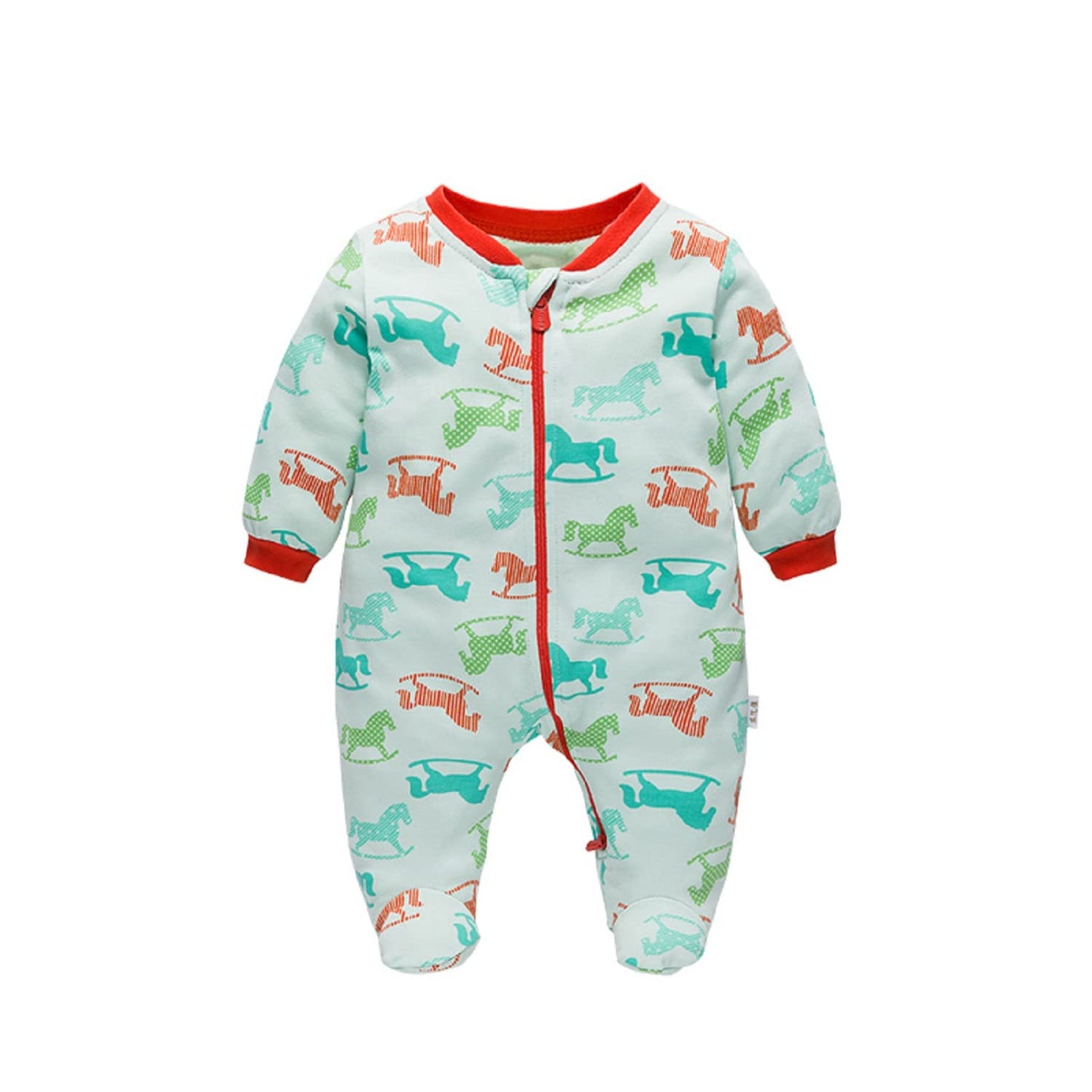 Ddy Baby Cute Bodysuit Infant One Piece Trojan Horse Pattern Romper Outerwear Toddler Jacket 12-18 Months