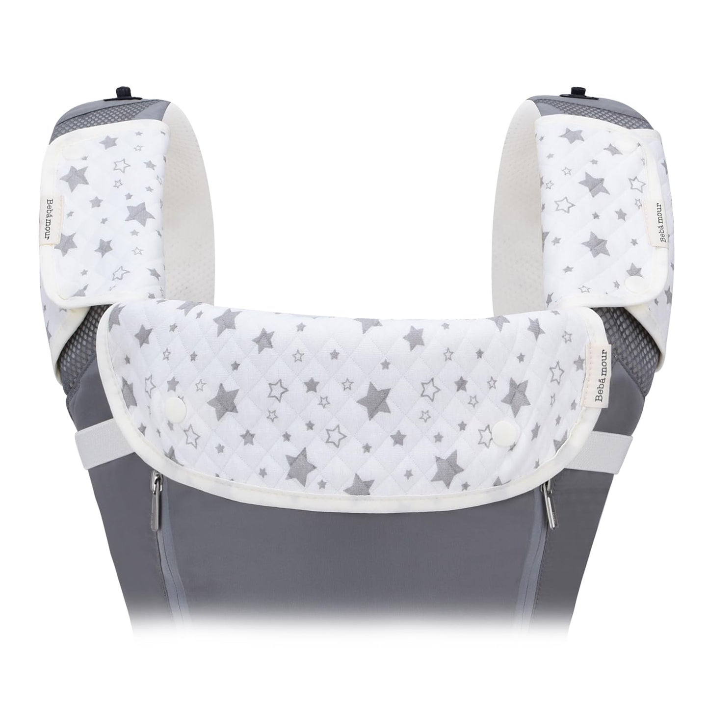 Bebamour Drool And Teething Reversible Cotton Pad For All Carry Positions Baby Carrier White Drool Bib For Boys & Girls(Light Gr