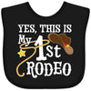 Inktastic Yes, This Is My 1St Rodeo- Cowboy Hat With Red Band, Lasso Baby Bib Black 35612