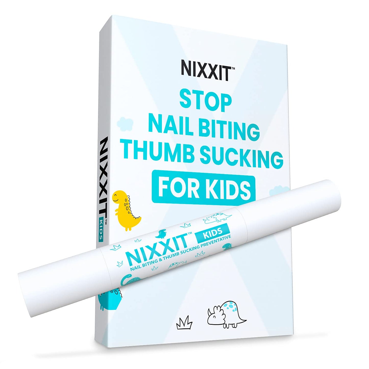 Nixxit Nail Biting Treatment For Kids - Stop Thumb Sucking For Kids, Toddlers, Children - No Bite Nail Polish Pen - Non Glossy -