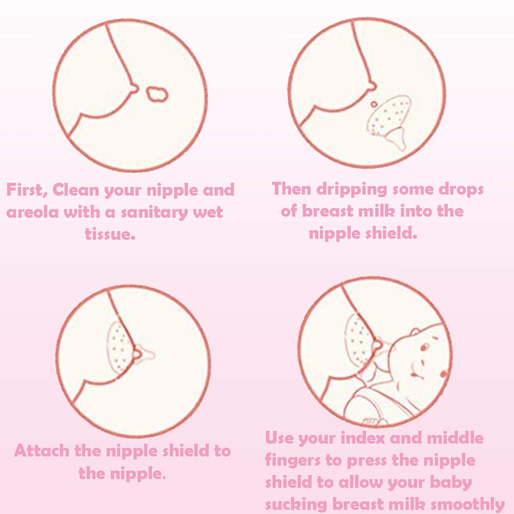 2 Pack Nipple Shields For Nursing Newborn 20Mm, Nippleshield For Breastfeeding Nursing Mothers With Inverted & Sore Nipple With