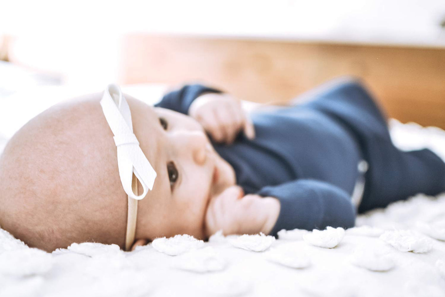 California Tot Super Soft & Stretchy Nylon Headband Set For Girls (Golden Neutral Set Of 4)