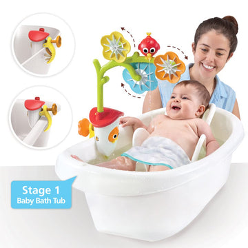 Yookidoo Baby Bath Mobile - Spinning Flowers And Swiveling Fountain For Newborn And Toddler Bath Time Sensory Development (Tub N