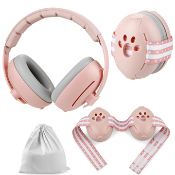 Pandaear Baby Ear Protection, Noise Cancelling Headphones For Babies, Noise Reduction Earmuffs For Infant And Toddlers (Pink)