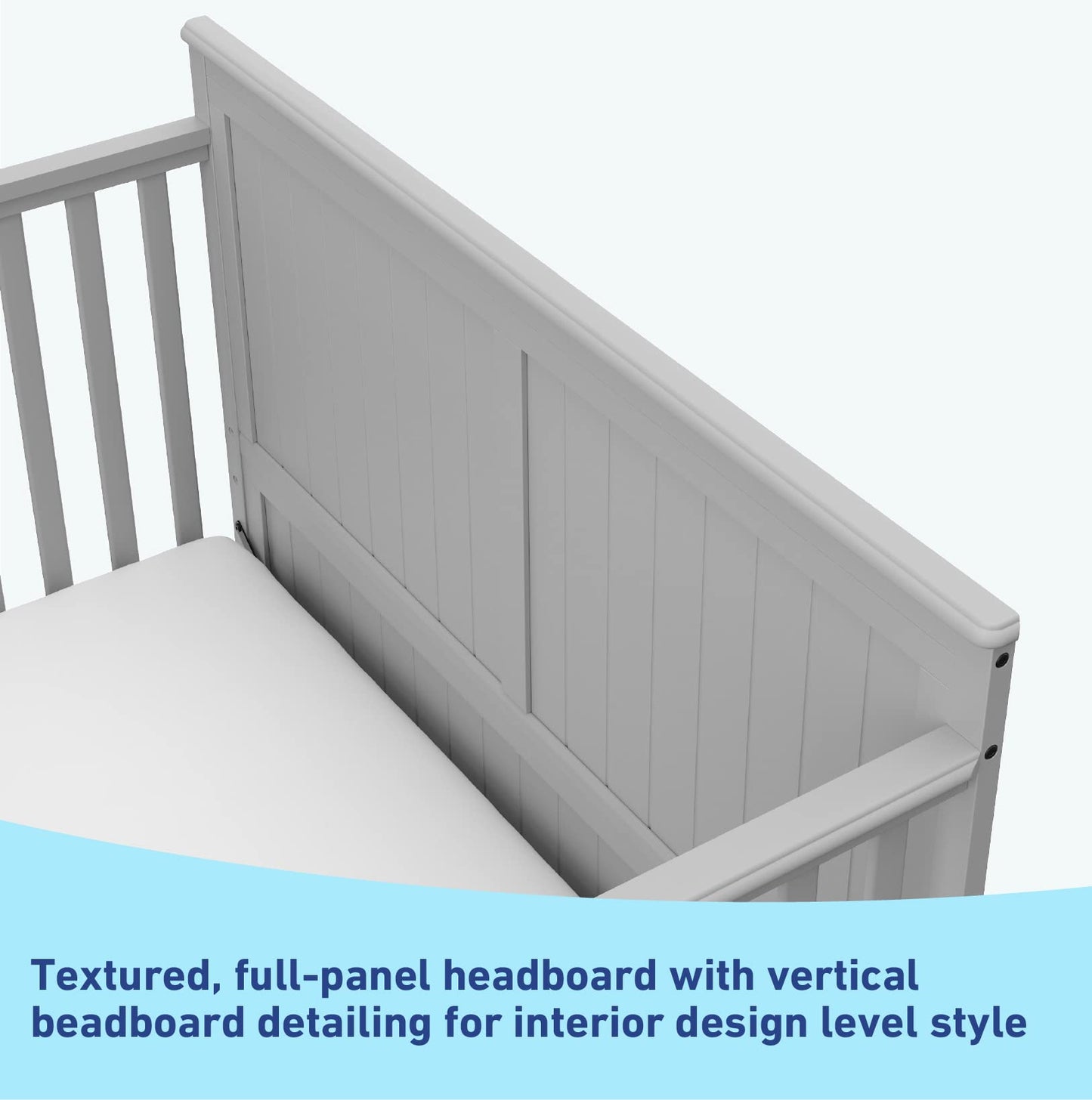 Graco Hadley 5-in-1 Convertible Crib with Drawer (Pebble Gray) - GREENGUARD Gold Certified, Crib with Drawer Combo, Full-Size Nu