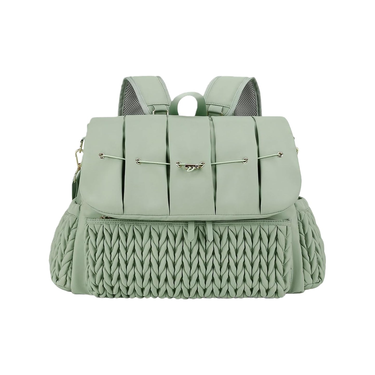 Convertible Diaper Bag Backpack, Waterproof Nappy Changing Bag, Travel Mummy Bag with Changing Pad, Shoulder Strap (GREEN)