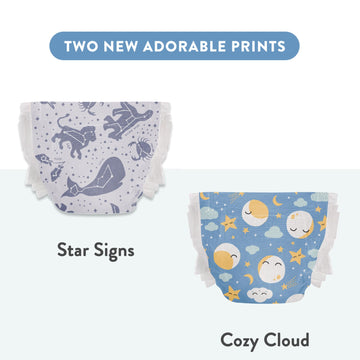 The Honest Company Clean Conscious Overnight Diapers | Plant-Based, Sustainable | Cozy Cloud + Star Signs | Club Box, Size 5 (27