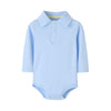 Teach Leanbh Infant Baby Polo Bodysuit Cotton Long Sleeve Pure Color Shirt 3-24 Months (12 Months, Baby Blue)