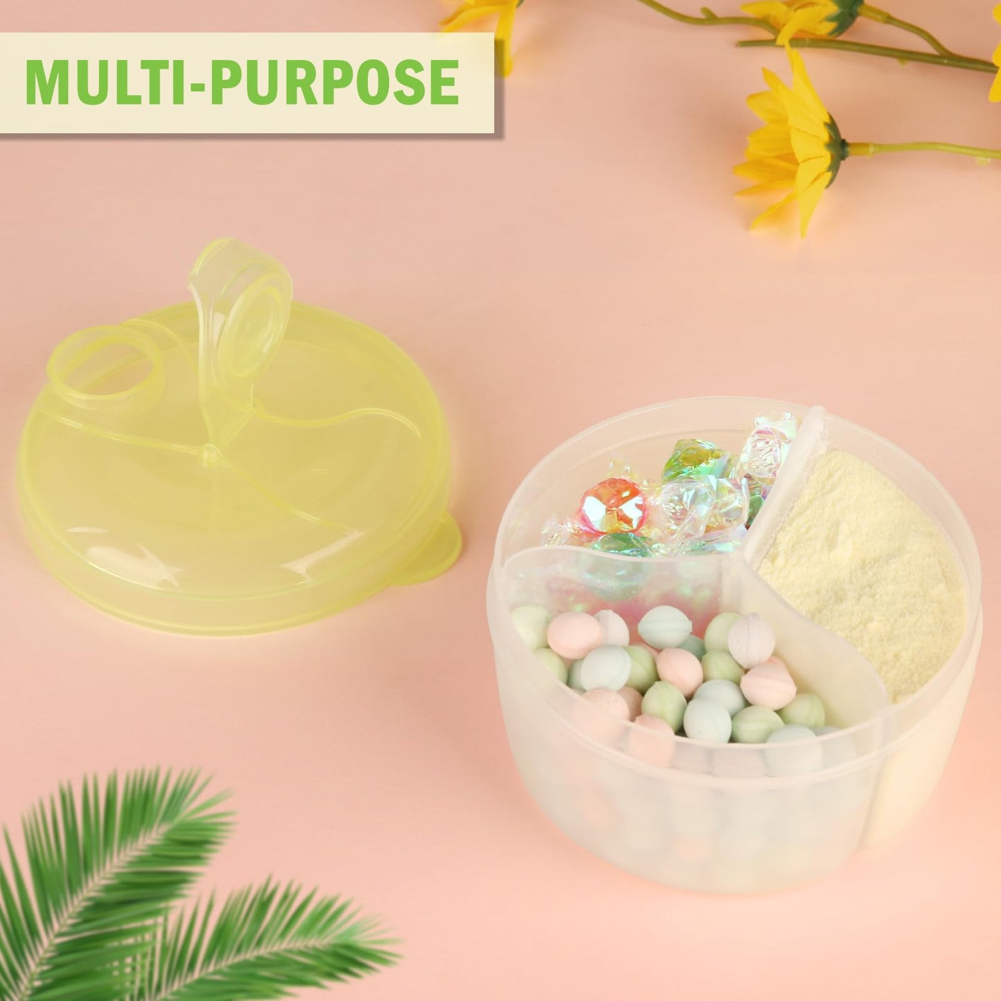 Accmor Baby Formula Dispenser On The Go, Formula Container To Go, Non-Spill Rotating Three-Compartment Formula Dispenser And Sna