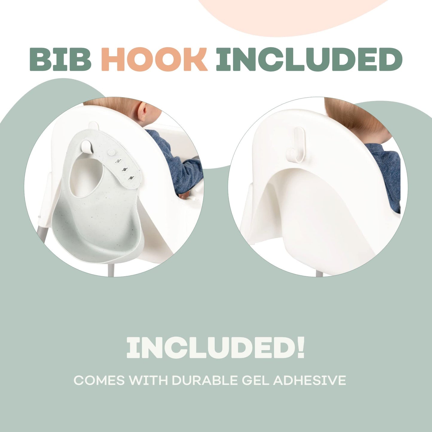 White Ikea High Chair Foot Rest Only - Bib Hook Included - Sits Flat - Compatible With Antilop Highchair - Adjustable & Dishwash