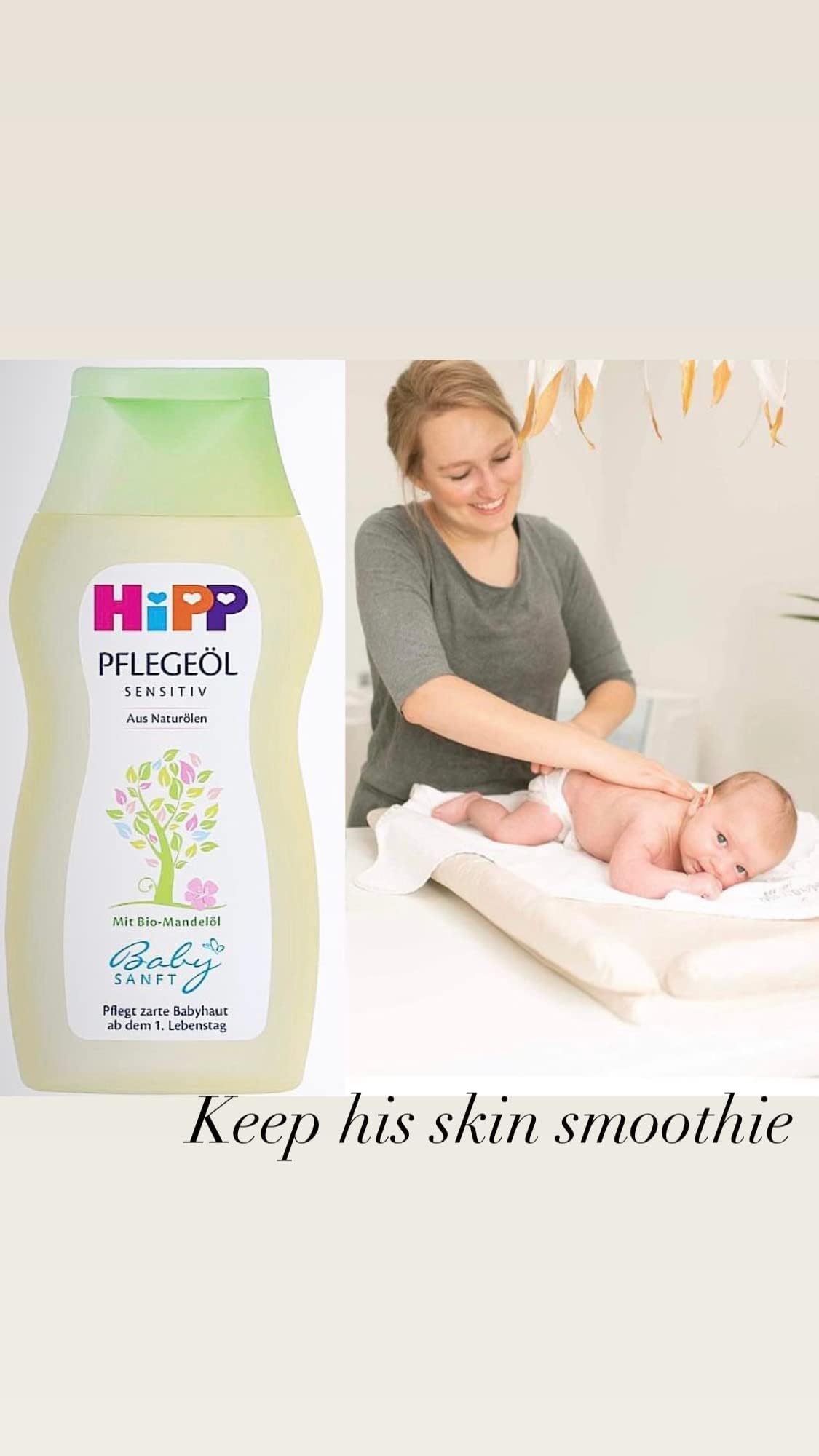 Hipp Baby Body Oil With Organic Almond Oil - 200 Ml - German -