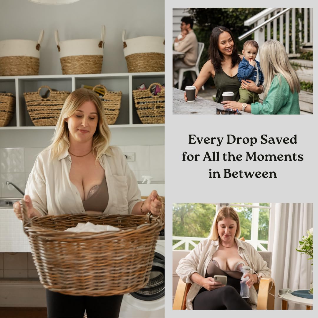 Haakaa Shell Wearable Hands-Free Manual Breast Pump/Milk Collector - Medical-Grade Silicone - Compact, Portable & Discreet - Lea