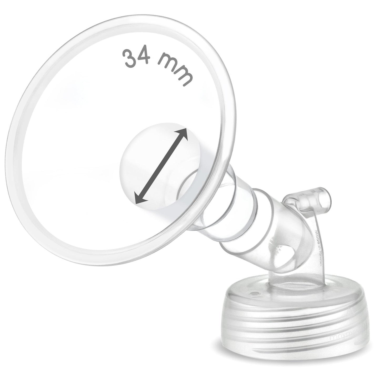 1X 34 Mm Maymom Two-Piece Wide Neck Pump Parts For Spectra S1/S2 Pumps; Incl Wide Mouth Flanges; Not Original Spectra Flange