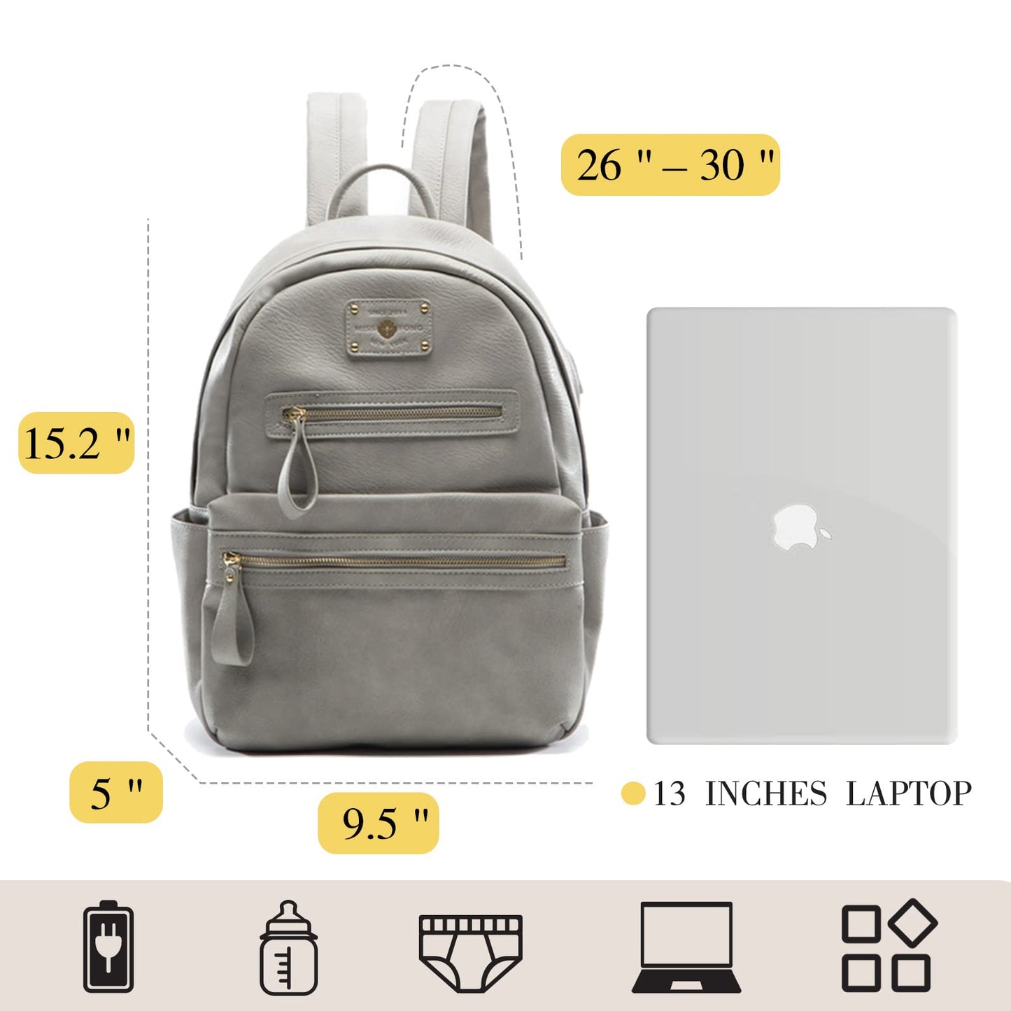 Miss Fong Small Diaper Bag Leather Diaper Bag Backpack Baby Diaper Bag, Baby Bag For Travel, Baby Diaper Bags, Small Diaper Bag