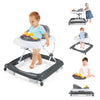 Baby Joy Baby Walker, 4 In 1 Foldable Activity Walker With Adjustable Height, Music, Lights, Anti-Rollover Toddler Push Walker,