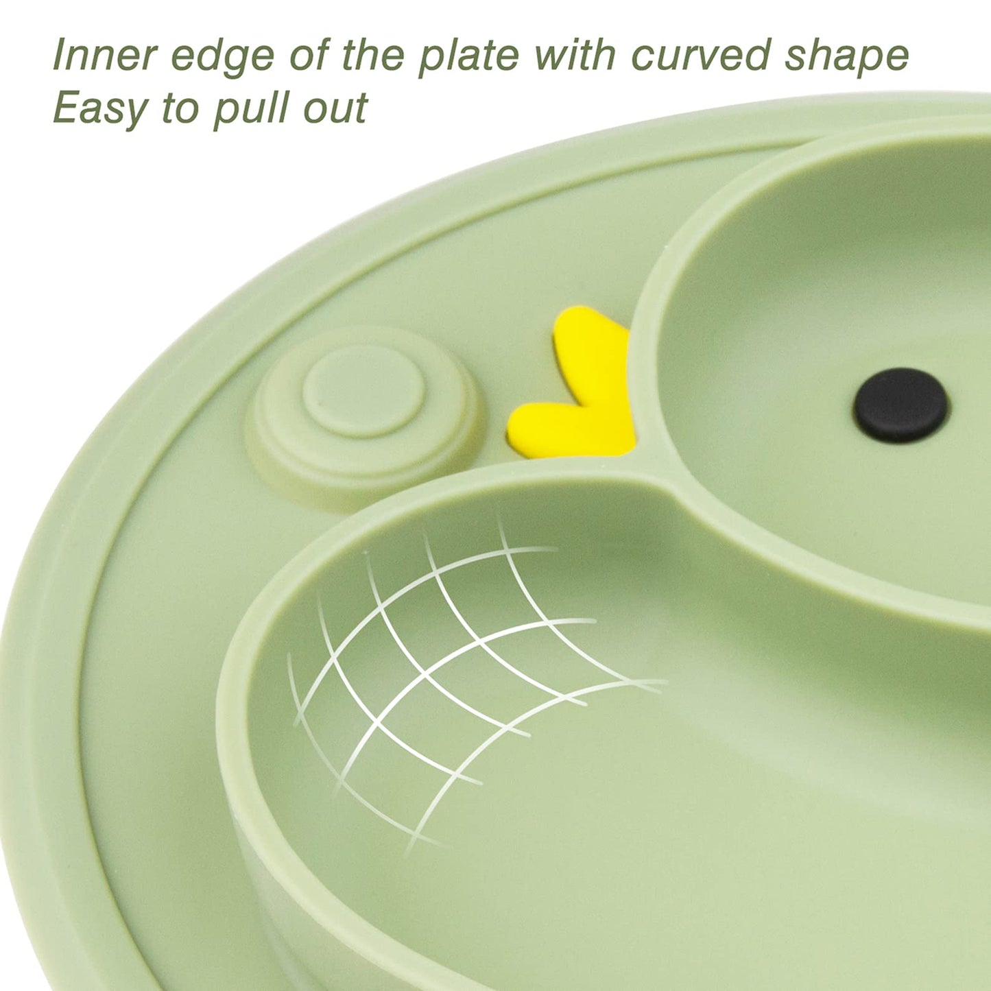 Lightening Corp Baby Plate Silicone Suction Toddler Plates, Divided Dishes For Toddler Kids, Self Feeding, Bpa Free, Microwave A