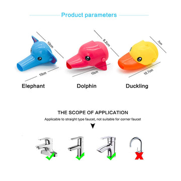 Faucet Extender For Kids, Evsofmlf 3Pcs Faucet Cover Cartoon Faucet Extender Sink Hand Extender Washing For Children, Toddler, B
