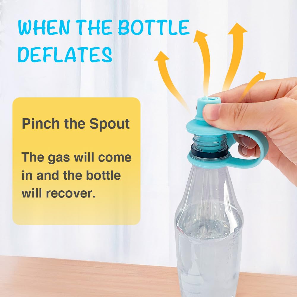 Heureuse Water Bottle Spout Adapter For Toddlers, 4 Pack No Spill Silicone Water Bottle Toppers, Travel Toddler Essentials, Leak