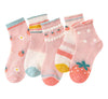 Syga 5 Pairs Baby Girl & Baby Boy Socks, Toddlers Infant Cotton Stretch Crew Socks With Light Strawberry Design, Suitable For 0