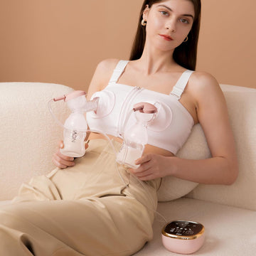 Ncvi Double Electric Breast Pump 8782, Portable Anti-Backflow, With 4 Size Flanges, 4 Modes & 9 Levels, Led Display, 10 Breastmi