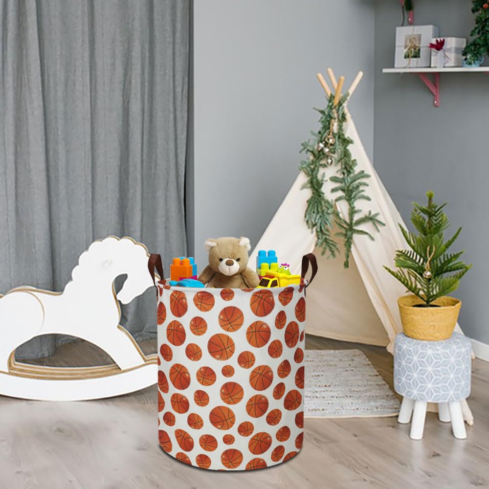 Hkec 19.7' Basketball Laundry Basket,Dirty Clothes Laundry Hamper,Waterproof Foldable Toys Storage Bin,Room Decor, Gift Baskets