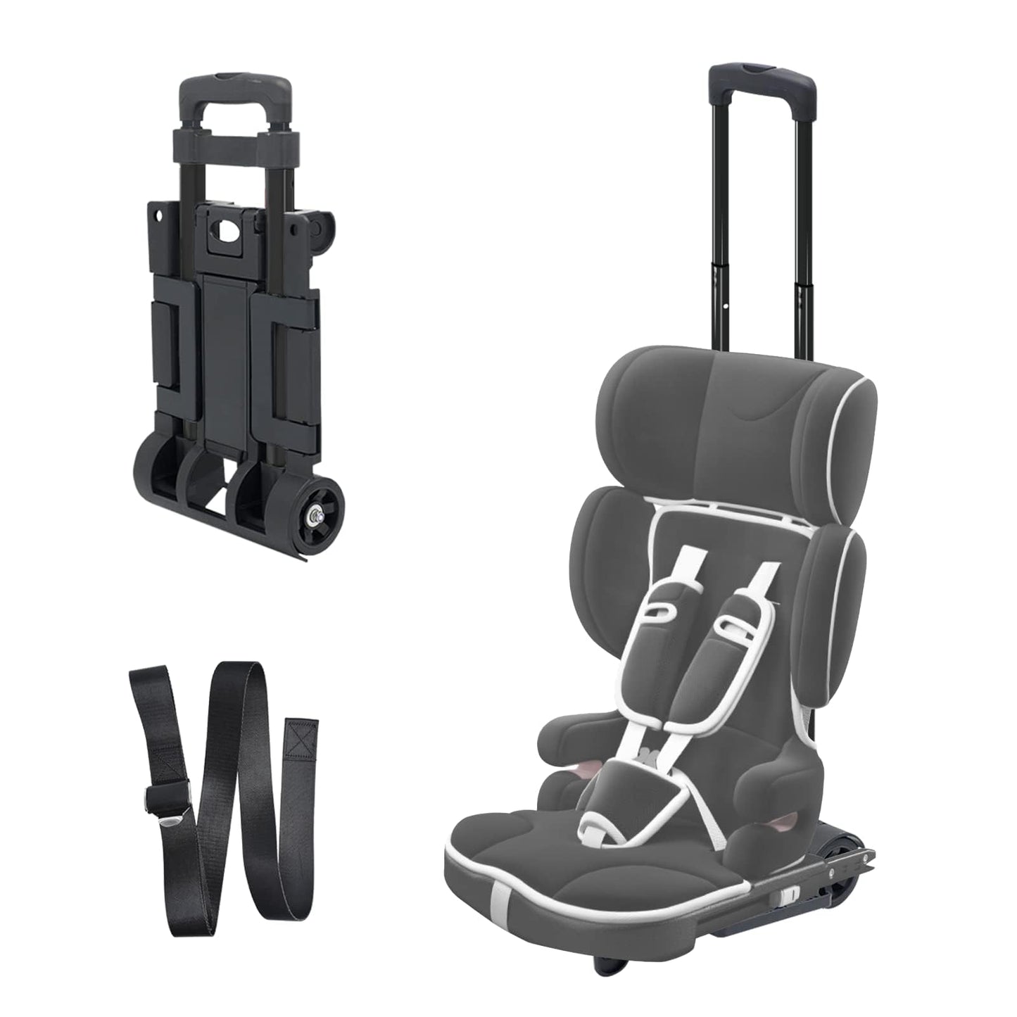 Car Seat Trolly, Car Seat Stroller, Car Seat Carrier for Airport with Wheels and Compact Fold, Car Seat Trolley for Airport, Fol