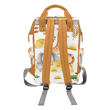 Yeshop Safari Animals Elephant Giraffe Lion Personalized Diaper Bag Backpack Tote With Name,Custom Travel Nappy Mommy Bag Backpa