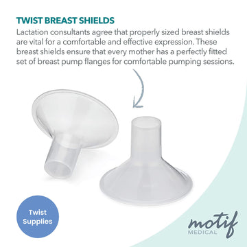 Motif Medical, Twist Lactation Breast Shields, Compatible With Motif Twist Breast Pump, Maternity, Breast Pumping Accessories -