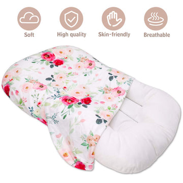 Tanofar Baby Lounger Cover, Newborn Lounger Cover For Girls, Removable Nest Slipcover, Soft Comfortable, Machine Washable, Flowe