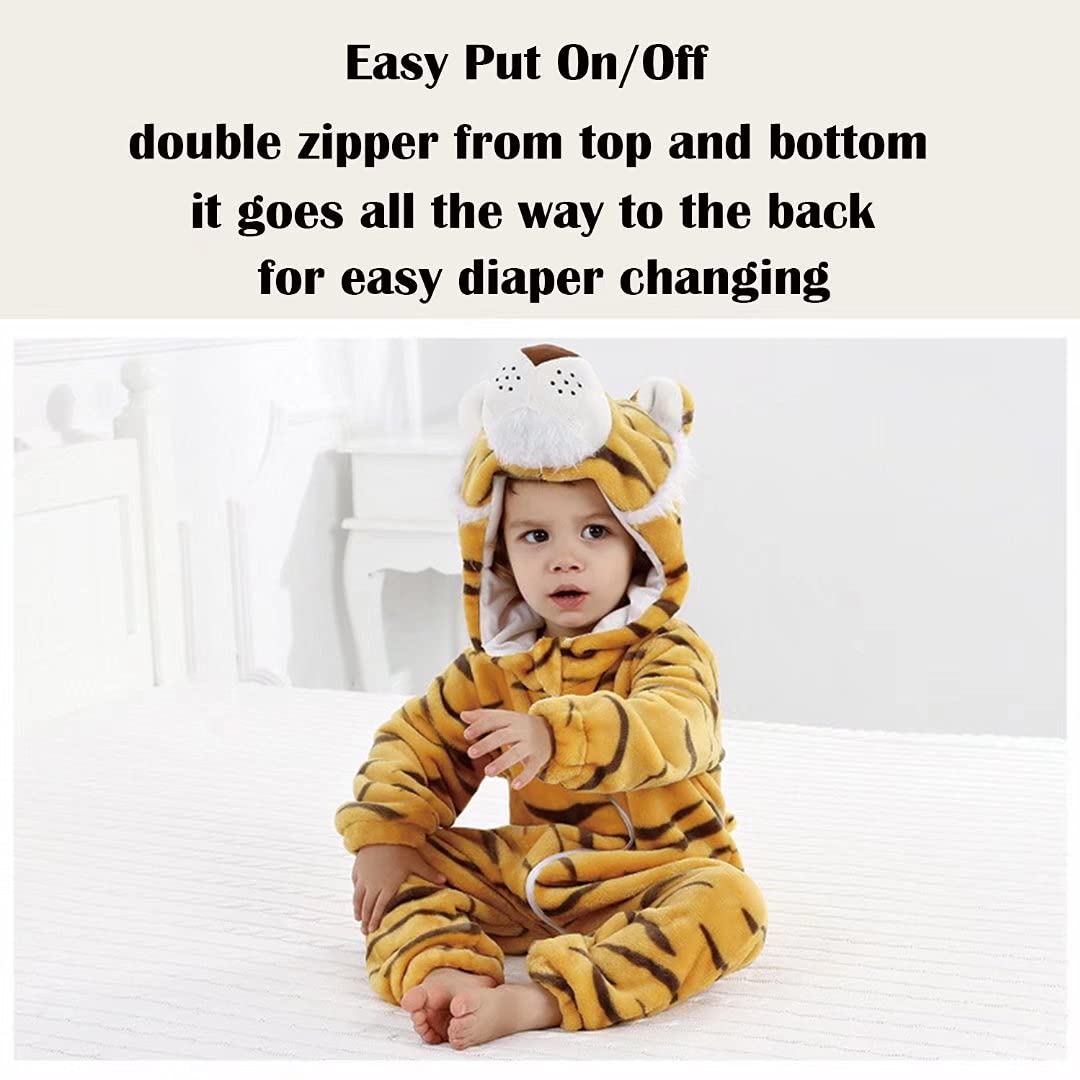 Qiaoniuniu Halloween Baby Tiger Costumes Toddler Outfit Infants Cosplay Romper 12-18 Months