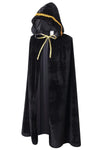Ourlore Kids Velvet Cape Cloak With Hood Unisex-Child Cosplay Halloween Christmas Costume (Black(Lace), 100Cm/39.4Inch)