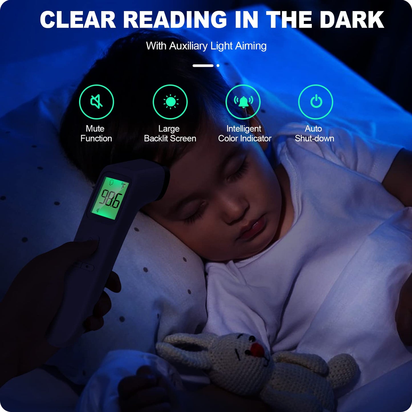 No-Touch Thermometer For Adults And Kids, Accurate Digital Baby Thermometer, Fsa Hsa Eligible, Fever Alarm & Silent Mode, 2 In 1