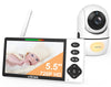 VTimes Baby Monitor with Camera and Audio, 5.5 720P HD Screen Video Baby Monitor No WiFi VOX Mode Pan-Tilt-Zoom Alarm and 1000ft